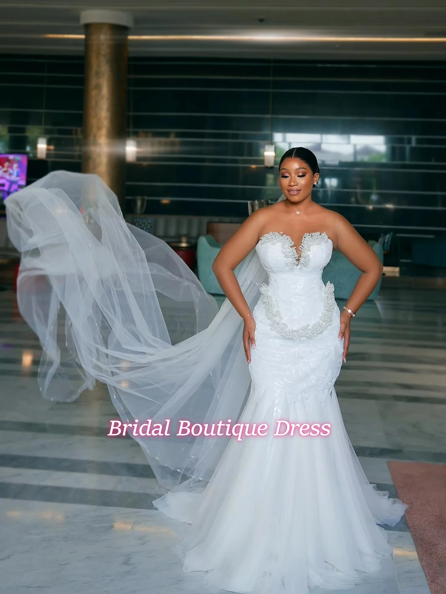 Luxury Plus Size African Wedding Dress For Woman Detachable Train Mermaid Bridal Gowns Illusion Sheer Sleeves Customize
Luxury Plus Size African Wedding Dress For Woman Detachable Train Mermaid Bridal Gowns Illusion Sheer Sleeves Customize
