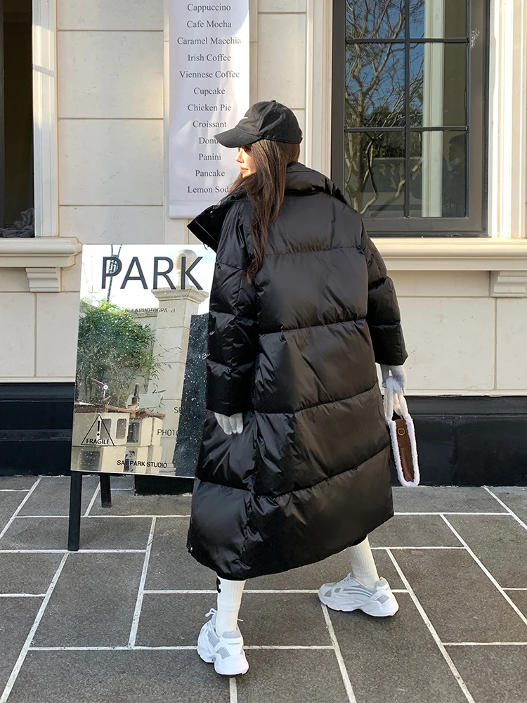 Black Shiny Loose Women's down Jacket Autumn Winter Mid-Length Extra Large Size plus Size Maternity Coat for Heavy Women
Black Shiny Loose Women's down Jacket Autumn Winter Mid-Length Extra Large Size plus Size Maternity Coat for Heavy Women