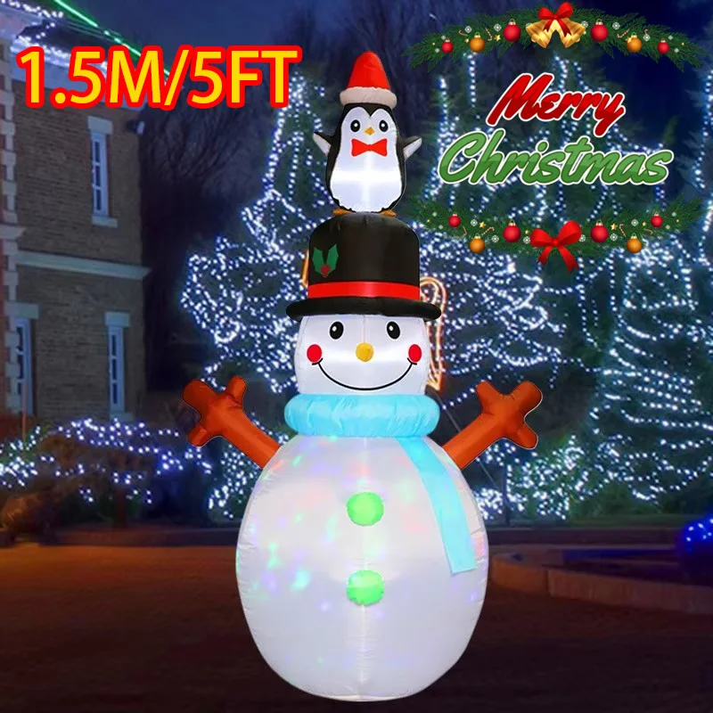 1.5M/5FT Smile Penguin Snowman Christmas Decorations Inflatable Toys with LEDs Inflated Model Holiday Indoor Outdoor Decor Props
1.5M/5FT Smile Penguin Snowman Christmas Decorations Inflatable Toys with LEDs Inflated Model Holiday Indoor Outdoor Decor Props