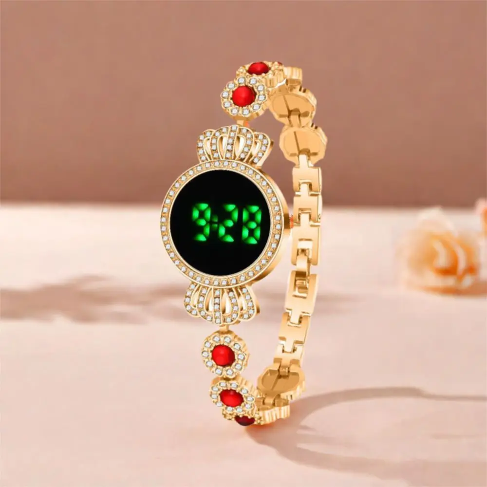 Elegant Women's Electronic Watch Retro Light Luxury Rhinestone Wristwatch Exquisite Bracelet Type Touch Digital Wrist Watches
Elegant Women's Electronic Watch Retro Light Luxury Rhinestone Wristwatch Exquisite Bracelet Type Touch Digital Wrist Watches