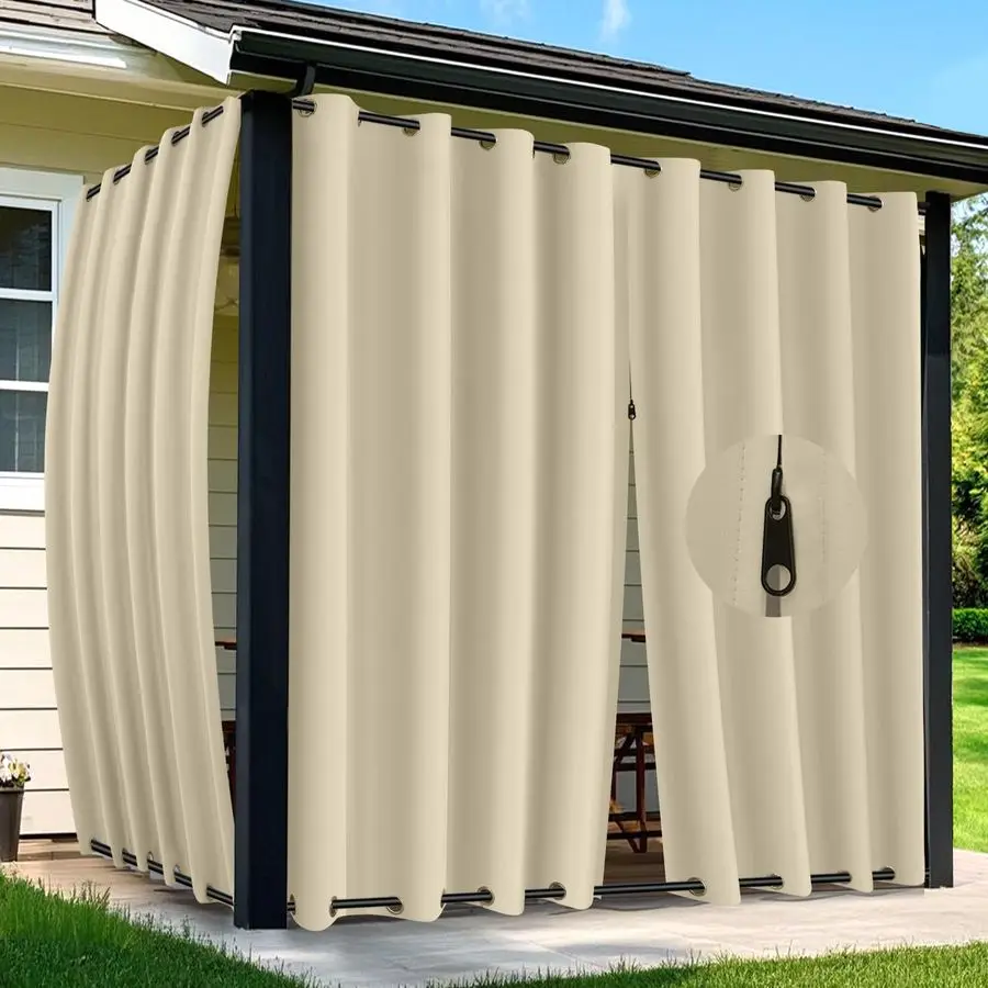 Уличные шторы для патио, водонепроницаемые, 2 панели, светонепроницаемые, длиной 84 дюйма, с молниями сверху и снизу, с люверсами, защищающие от солнца
Уличные шторы для патио, водонепроницаемые, 2 панели, светонепроницаемые, длиной 84 дюйма, с молниями сверху и снизу, с люверсами, защищающие от солнца