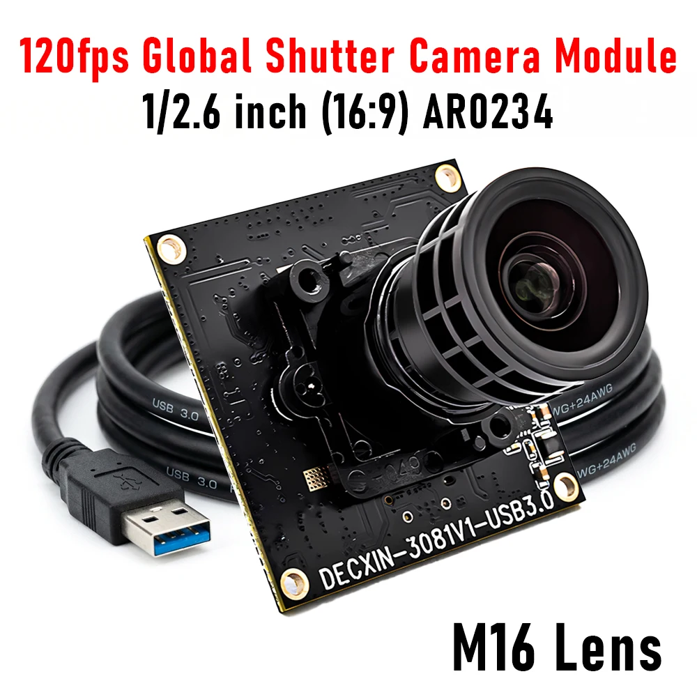 2.3MP 120FPS Global Shutter USB 3.0 Camera Module AR0234 1/2.6" CMOS M16 Lens UVC Plug Play Machine Vision Video Conferencing
2.3MP 120FPS Global Shutter USB 3.0 Camera Module AR0234 1/2.6" CMOS M16 Lens UVC Plug Play Machine Vision Video Conferencing