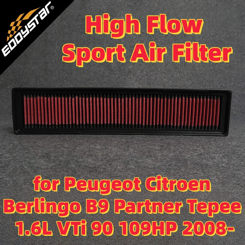 High Flow Sport Air Filter for Peugeot Citroen Berlingo B9 Partner Tepee 1.6L VTi 90 109HP 2008- Washable Racing Intake Filters
High Flow Sport Air Filter for Peugeot Citroen Berlingo B9 Partner Tepee 1.6L VTi 90 109HP 2008- Washable Racing Intake Filters