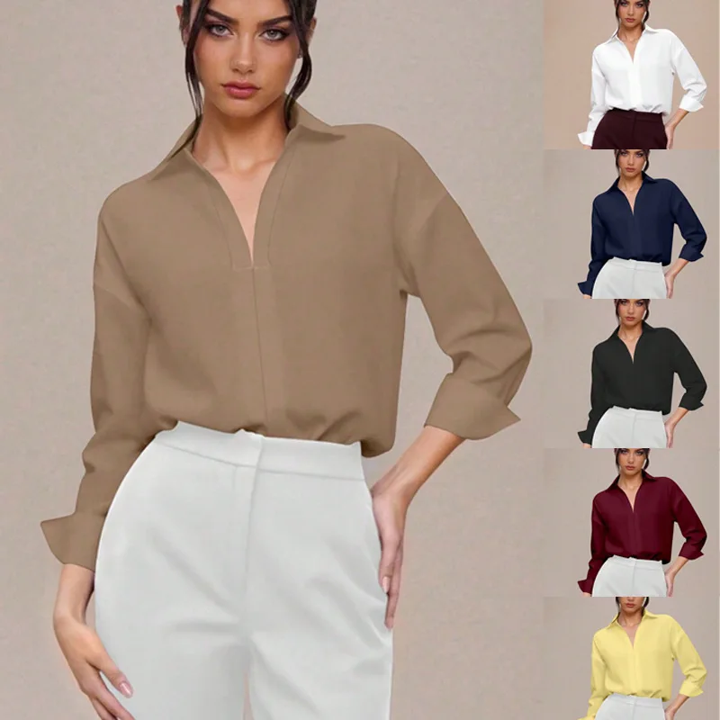 2026 Fashion Design Sense Lapel Slim Fit Mid-Sleeve Shirt for Women
2026 Fashion Design Sense Lapel Slim Fit Mid-Sleeve Shirt for Women