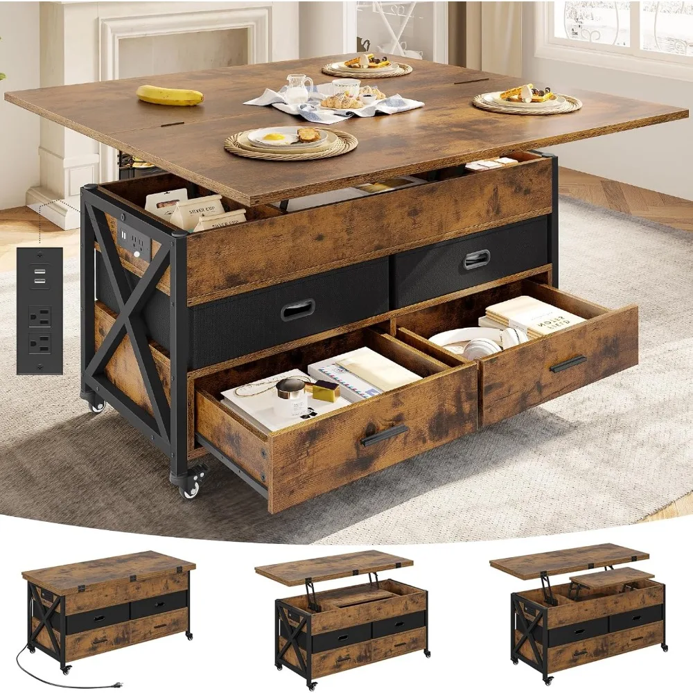 Lift Top Coffee Table with Storage, 4 in 1 Square Center Table with 4 Casters, Lift Tabletop Dining Table for Living Room with B
Lift Top Coffee Table with Storage, 4 in 1 Square Center Table with 4 Casters, Lift Tabletop Dining Table for Living Room with B