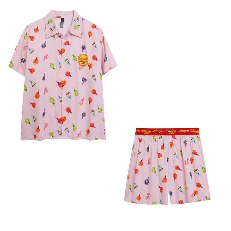 Cartoon Casual Skin-friendly Pink Short Sleeve Summer Silk Sleepwear Set Home Clothes Softest Viscose Fiber Short Pants
Cartoon Casual Skin-friendly Pink Short Sleeve Summer Silk Sleepwear Set Home Clothes Softest Viscose Fiber Short Pants