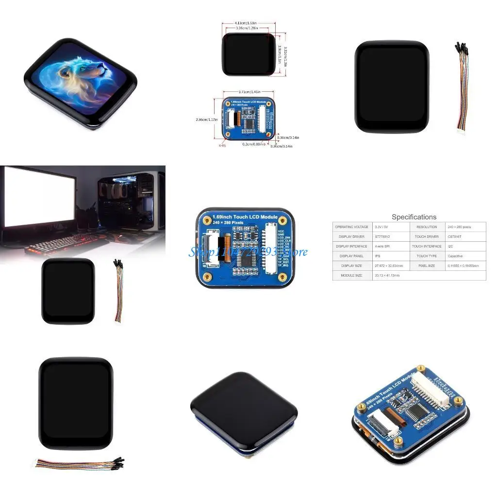Y2GD 1.69inch LCD Display Screen Module, 240×280 Resolution IPS Screen 262K Display Color ST7789V2 Driver Control SPI
Y2GD 1.69inch LCD Display Screen Module, 240×280 Resolution IPS Screen 262K Display Color ST7789V2 Driver Control SPI