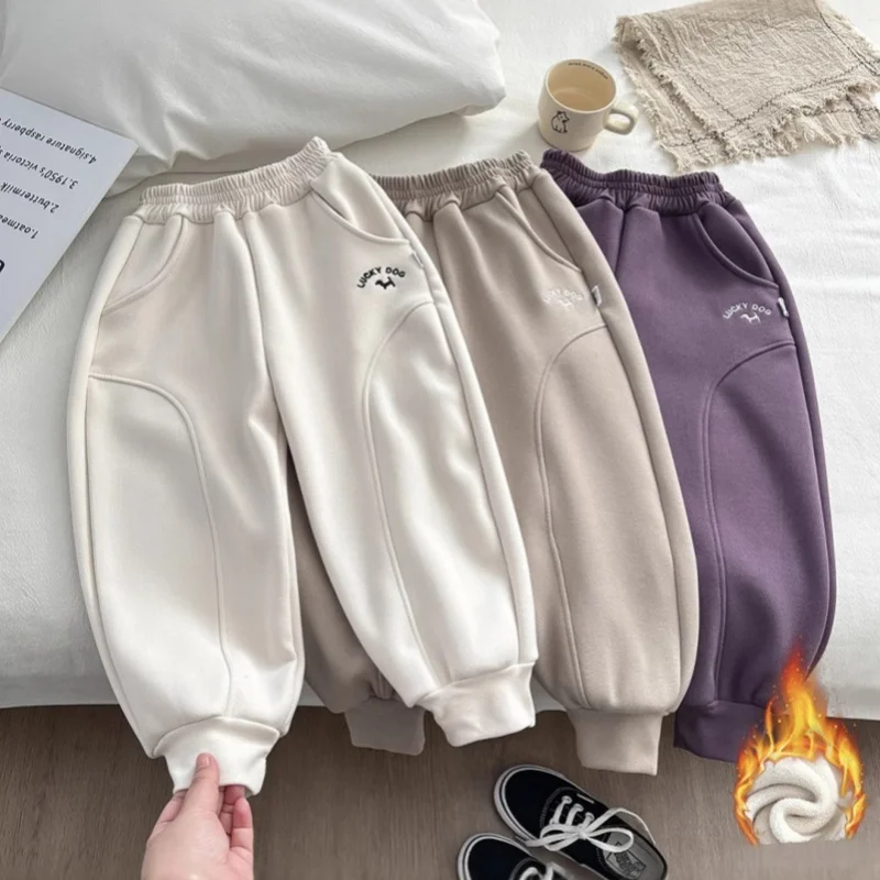 Children Clothes Thickened Fleece Sweatpants for Boys Girls Warm Winter Casual Pants Cute Lucky Dog Printed Balloon Trousers 
Children Clothes Thickened Fleece Sweatpants for Boys Girls Warm Winter Casual Pants Cute Lucky Dog Printed Balloon Trousers