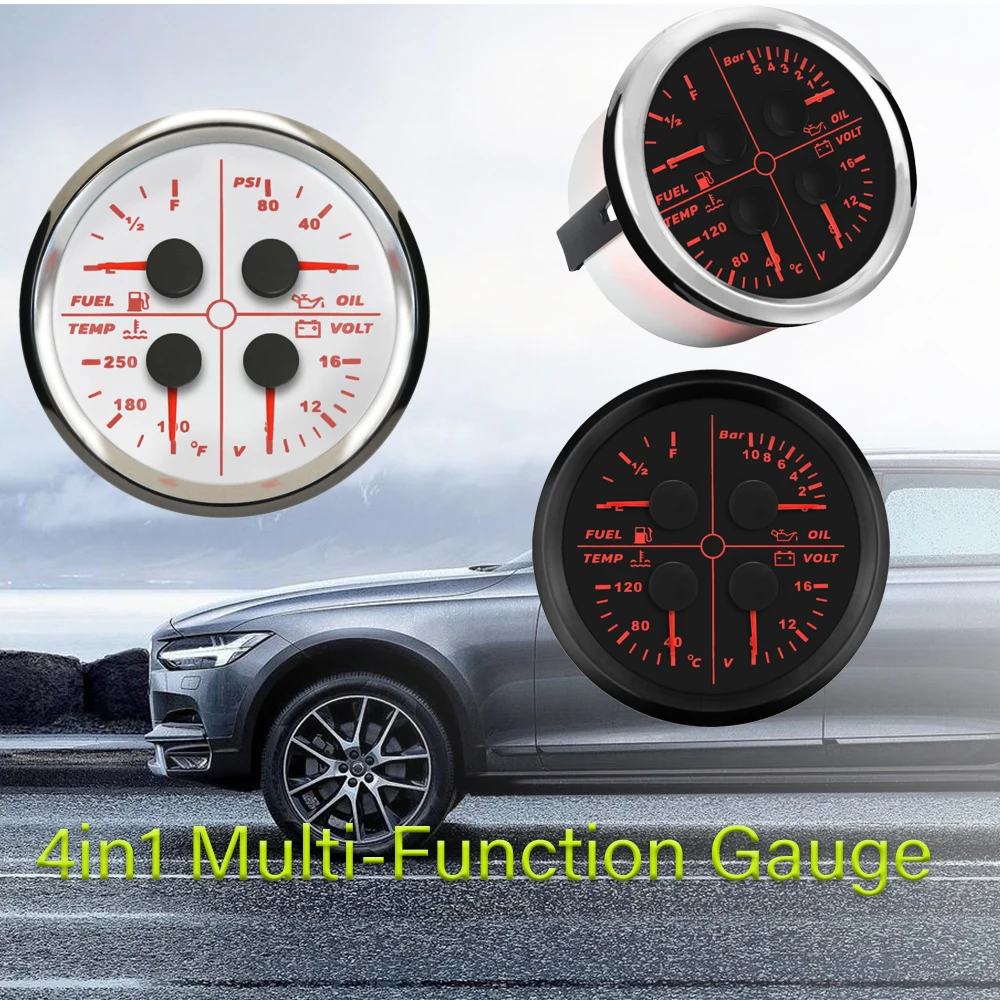 RHAXEL 85mm 4in1 Oil Pressure 0-80Psi 0-5/0-10Bar Fuel Level 0-190ohm 240-33ohm 100-250℉ Water Temp 12V Voltmeter for Auto Boat
RHAXEL 85mm 4in1 Oil Pressure 0-80Psi 0-5/0-10Bar Fuel Level 0-190ohm 240-33ohm 100-250℉ Water Temp 12V Voltmeter for Auto Boat
