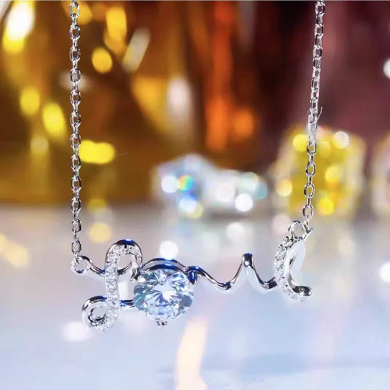 1CT Moissanite Lab Diamond Forever Love Pendant Necklace 925 Sterling Silver Women's Girls Anniversary Wedding Christmas Gift 
1CT Moissanite Lab Diamond Forever Love Pendant Necklace 925 Sterling Silver Women's Girls Anniversary Wedding Christmas Gift