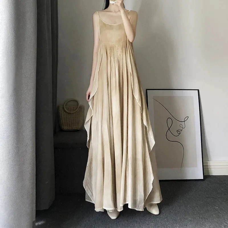 Sexy Sling Dresses Women's Summer Long Artistic Long Luxury Party Vestidos Y2K Retro Beach Brohemia Loose Large Swing Dress Lady
Sexy Sling Dresses Women's Summer Long Artistic Long Luxury Party Vestidos Y2K Retro Beach Brohemia Loose Large Swing Dress Lady