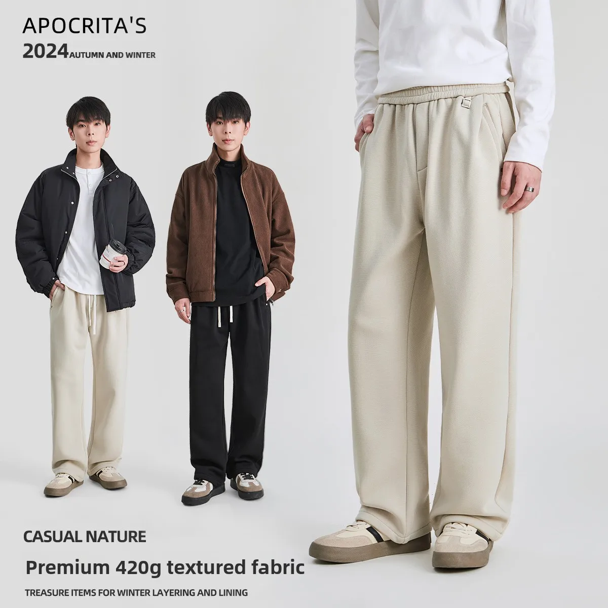 Мужские повседневные утепленные брюки с флисовой подкладкой, свободного прямого кроя, с эластичным поясом, модные городские стильные зимние брюки из смесового хлопка
Мужские повседневные утепленные брюки с флисовой подкладкой, свободного прямого кроя, с эластичным поясом, модные городские стильные зимние брюки из смесового хлопка