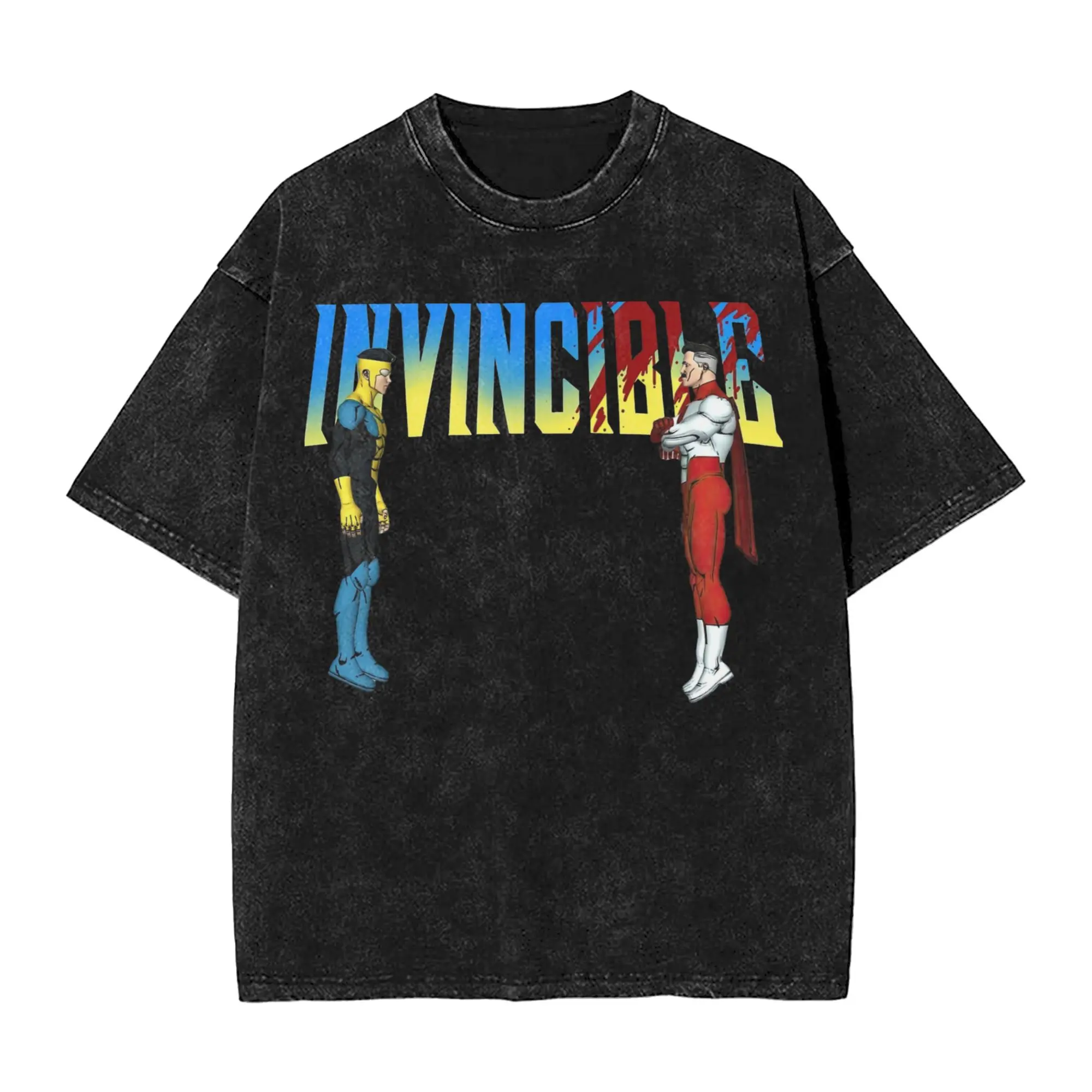Invincible Standoff Omni Man T Shirt Hip Hop Washed Short Sleeve Harajuku T-Shirt Retro for Men Women Tops Streetwear Tops Tees
Invincible Standoff Omni Man T Shirt Hip Hop Washed Short Sleeve Harajuku T-Shirt Retro for Men Women Tops Streetwear Tops Tees