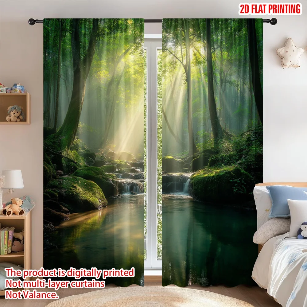 2D flat printing 2pcs Curtain Window Drapes Peaceful Forest Waterfall Digital Printed Polyester Drapes Festive Curtains Perfect
2D flat printing 2pcs Curtain Window Drapes Peaceful Forest Waterfall Digital Printed Polyester Drapes Festive Curtains Perfect