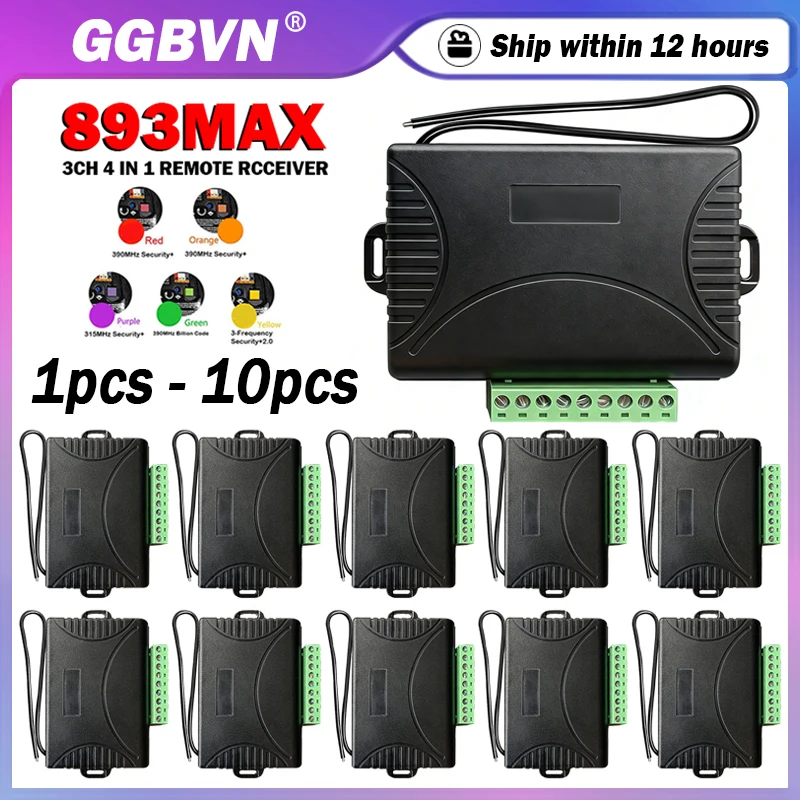 New 3CH 4 in 1 Gate Opener Receiver Work With LiftMaster 893MAX 890MAX 895MAX 891LM 893LM CHAMBERLAIN 956EV 953EV Remote Control
New 3CH 4 in 1 Gate Opener Receiver Work With LiftMaster 893MAX 890MAX 895MAX 891LM 893LM CHAMBERLAIN 956EV 953EV Remote Control