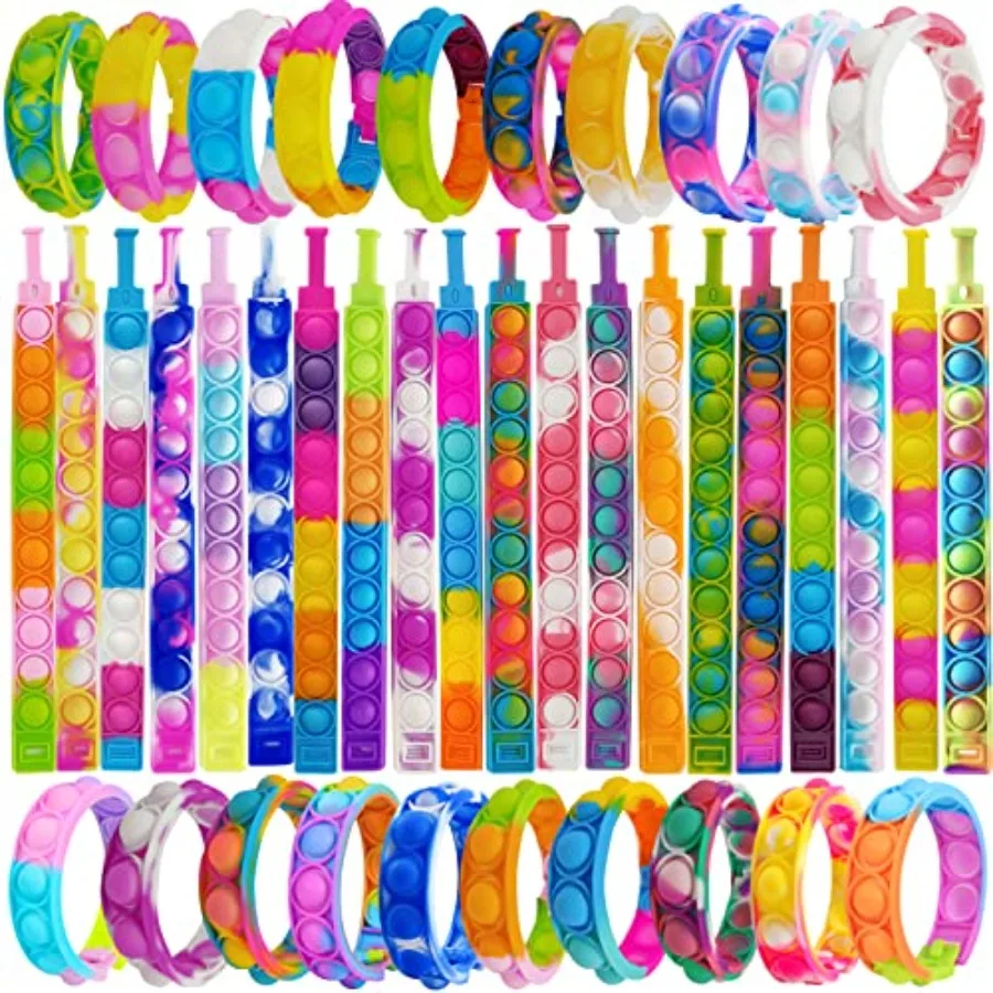 Pop Bracelet Bubble Fidget Toys, Hand Finger Press Multicolor Silicone Wristband Toy for Classroom Prizes, Stress Reliever Fidg
Pop Bracelet Bubble Fidget Toys, Hand Finger Press Multicolor Silicone Wristband Toy for Classroom Prizes, Stress Reliever Fidg