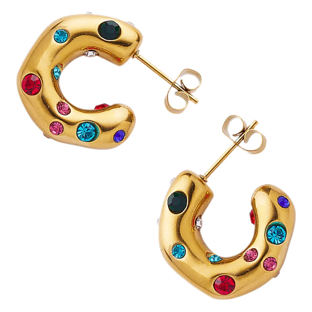 Colored Diamond Earrings Stainless for Women Fashion Trendy Steel Small Hoop
Colored Diamond Earrings Stainless for Women Fashion Trendy Steel Small Hoop
