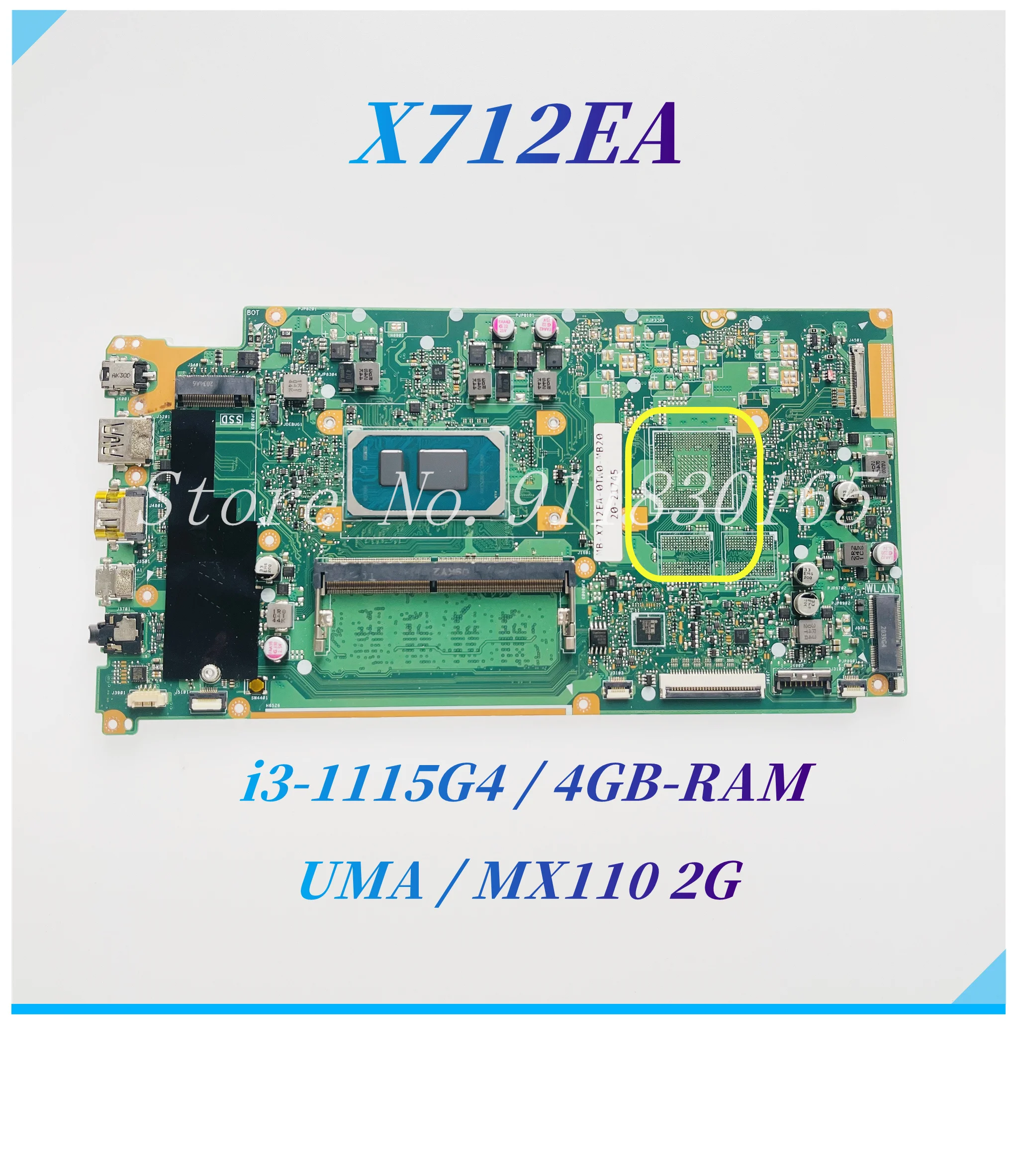 Материнская плата для ноутбука X712EA, X712EA K712EA F712EA с i3-1115G 4 CPU UMA/2GB GPU 4GB RAM DDR4
Материнская плата для ноутбука X712EA, X712EA K712EA F712EA с i3-1115G 4 CPU UMA/2GB GPU 4GB RAM DDR4