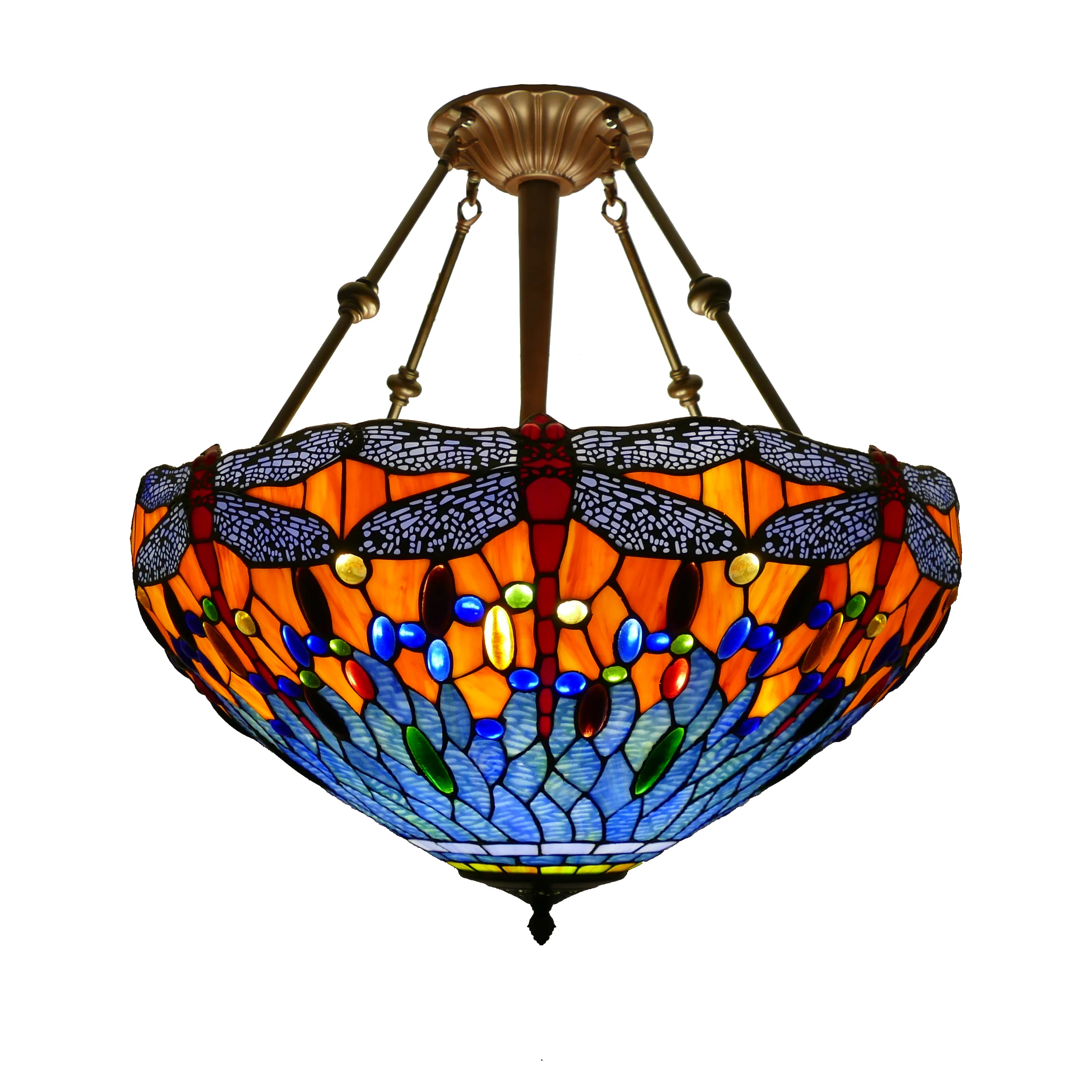 American Classic Vintage Design Dragonfly Stained Glass Lamp Upward Pendant for Restaurant Bar Club Bedroom
American Classic Vintage Design Dragonfly Stained Glass Lamp Upward Pendant for Restaurant Bar Club Bedroom