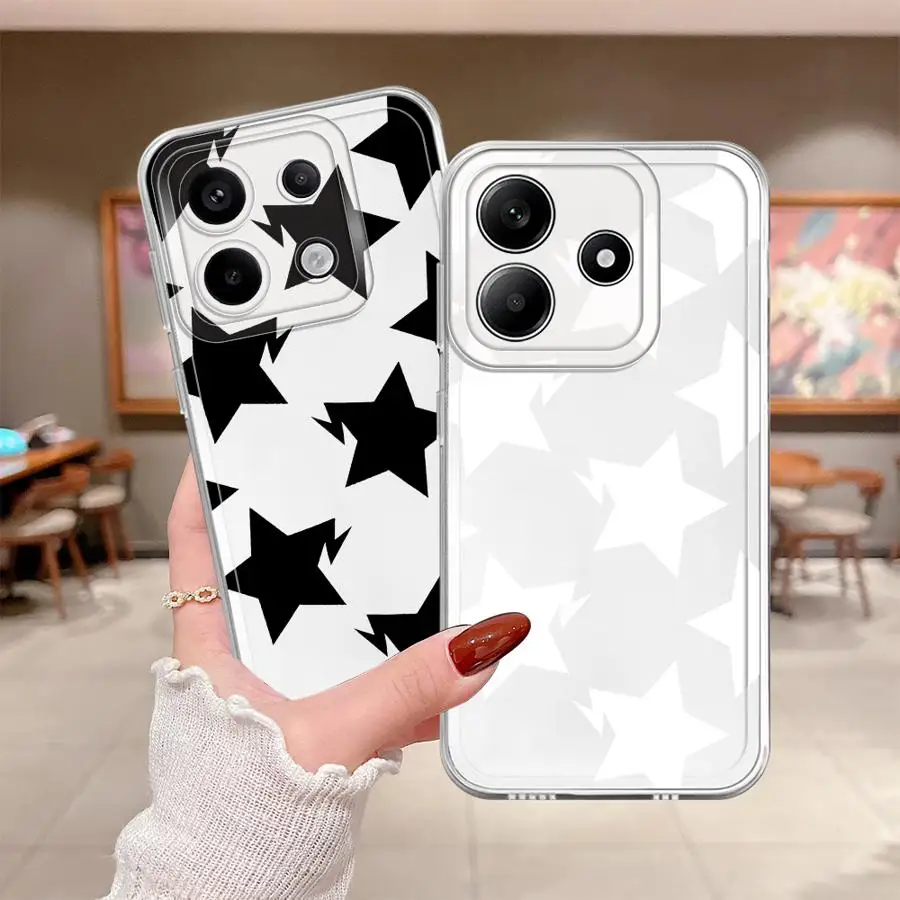 Black White Stars Lichee Pattern Soft Phone Cover Case for Xiaomi Redmi Note 14 Pro Plus 9 10 10S 13C 12 Note 13 11 12S A4 14C
Black White Stars Lichee Pattern Soft Phone Cover Case for Xiaomi Redmi Note 14 Pro Plus 9 10 10S 13C 12 Note 13 11 12S A4 14C