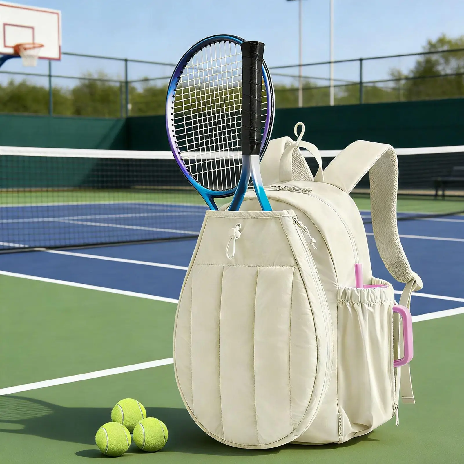 Tennis Bag with Exterior Pocket Multi Use Duffle Tote for Players Sports Gym Picnic Activities
Tennis Bag with Exterior Pocket Multi Use Duffle Tote for Players Sports Gym Picnic Activities