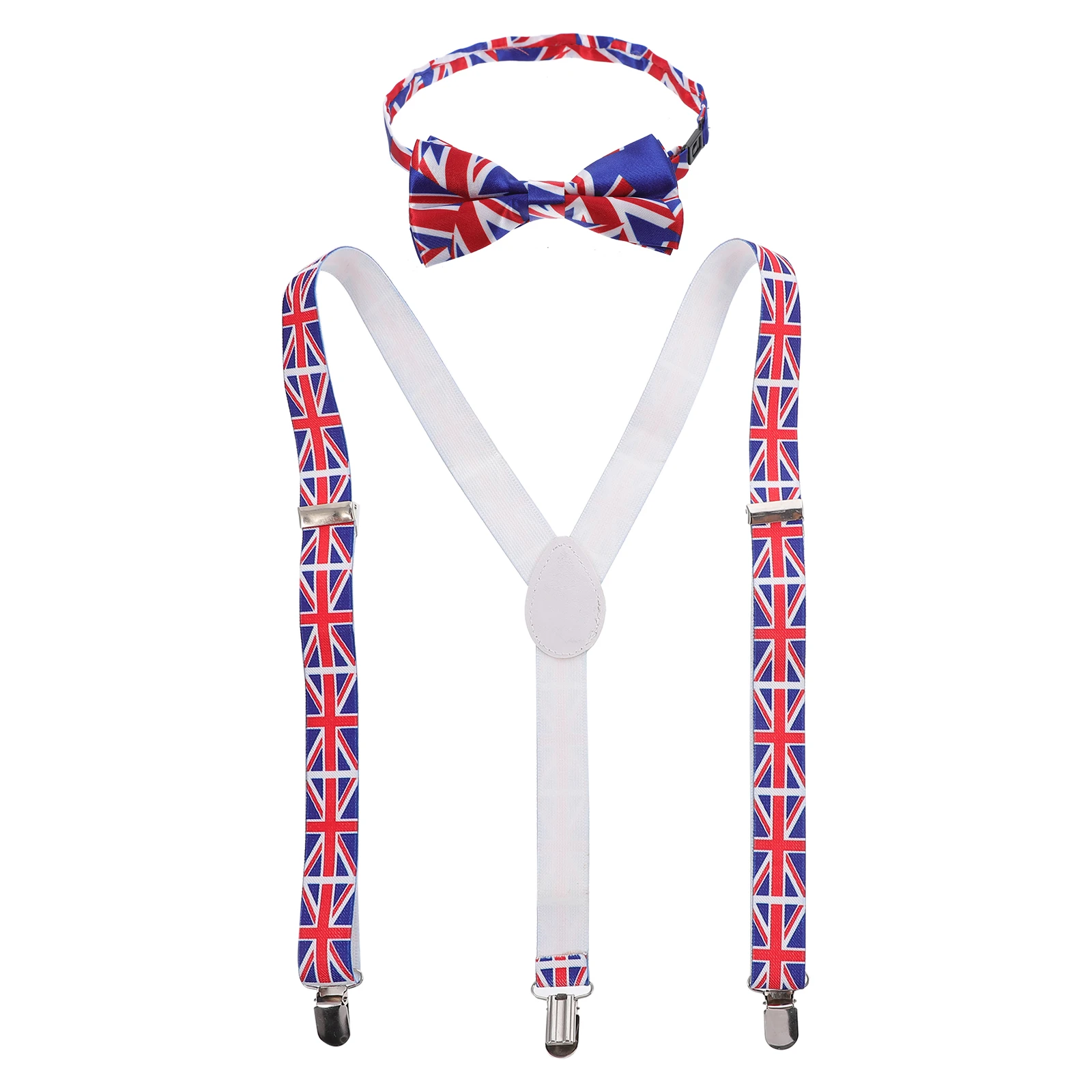 National Flag Suspender Bowtie Set Polyester Zinc Alloy Celebration Props Party Accessories Christmas Suits Patriotic Events
National Flag Suspender Bowtie Set Polyester Zinc Alloy Celebration Props Party Accessories Christmas Suits Patriotic Events