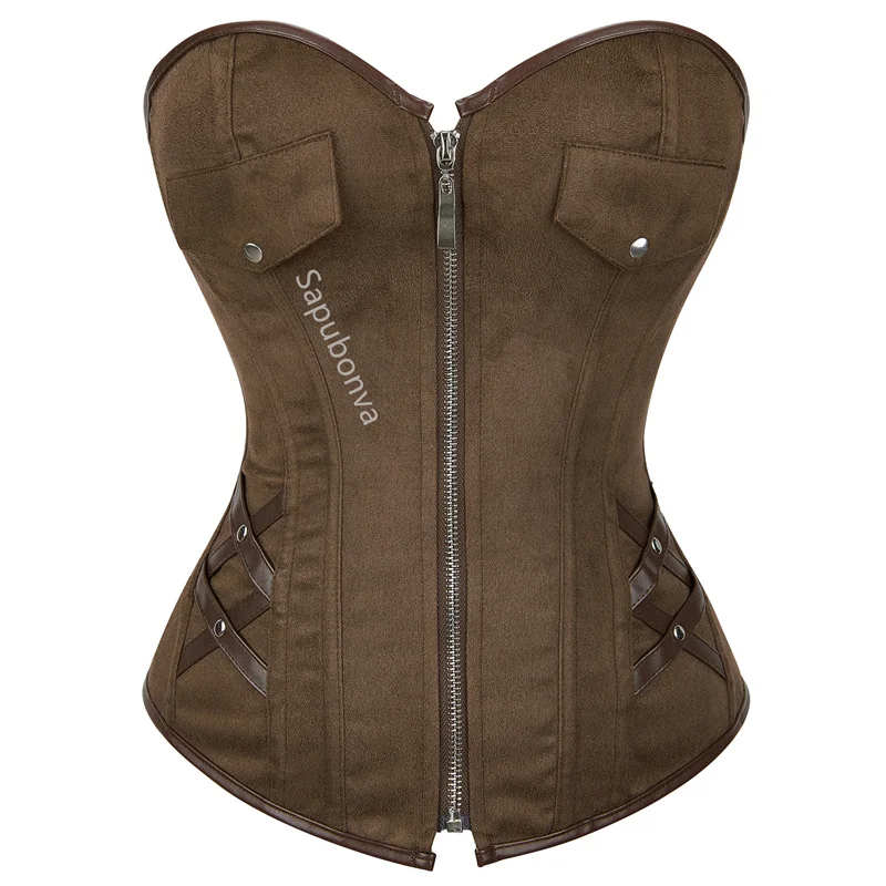 Sapubonva Corset Steampunk Gothic Bustier Clothing Women Top Plus Size Vintage Halloween Corselet Overbust Pirate Costume Brown
Sapubonva Corset Steampunk Gothic Bustier Clothing Women Top Plus Size Vintage Halloween Corselet Overbust Pirate Costume Brown