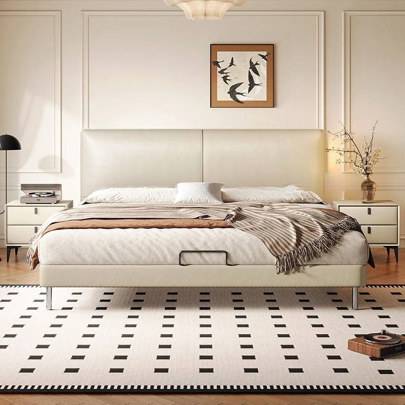 Fashion Modern Bed 2 People Headboard Top-grain Leather High Queen Size Bed 2 People Adult Marriage Hotel Bedroom Furniture Sets
Fashion Modern Bed 2 People Headboard Top-grain Leather High Queen Size Bed 2 People Adult Marriage Hotel Bedroom Furniture Sets