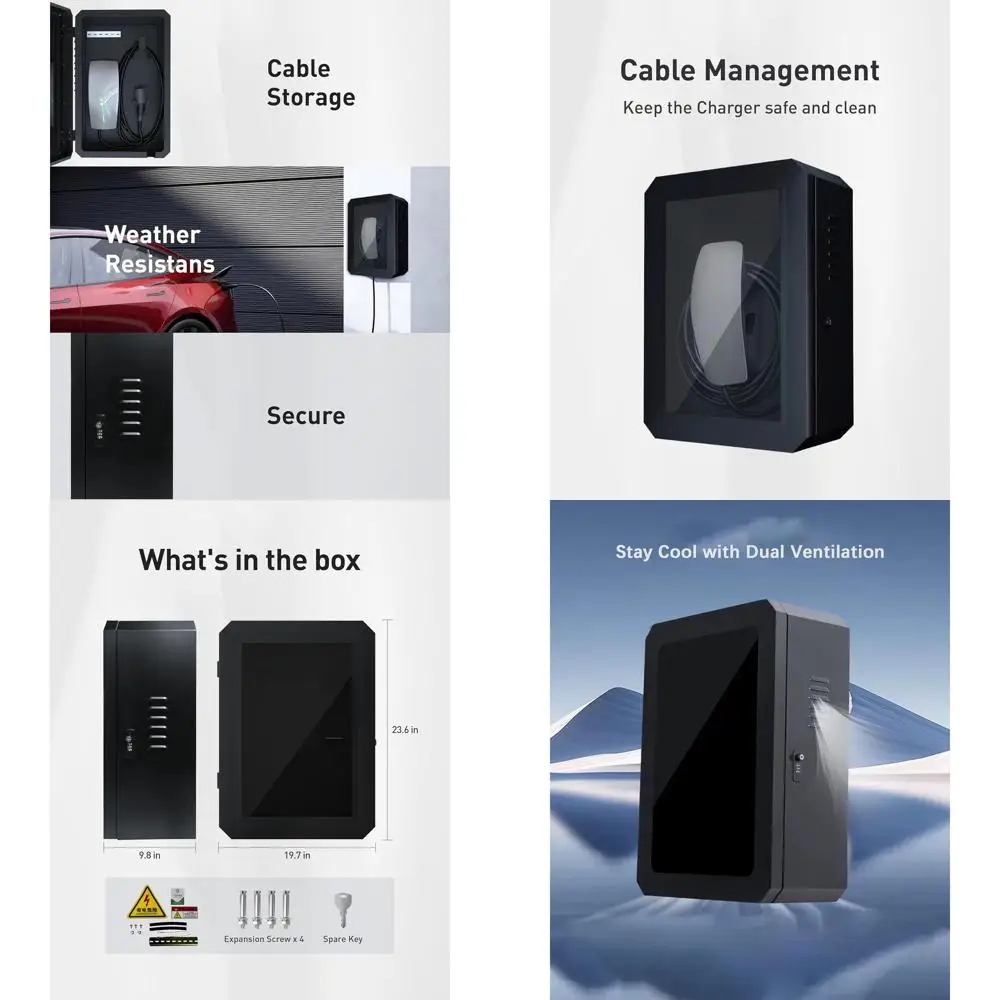 Наружный корпус зарядного устройства для электромобилей, коробка зарядной станции для настенного зарядного устройства Tesla, блокировочная коробка держателя кабеля, передняя панель из закаленного стекла
Наружный корпус зарядного устройства для электромобилей, коробка зарядной станции для настенного зарядного устройства Tesla, блокировочная коробка держателя кабеля, передняя панель из закаленного стекла