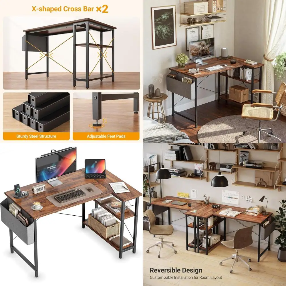 Угловой офисный стол 40 дюймов с двусторонними полками, коричневый — идеально подходит для домашнего кабинета, письма и игр
Угловой офисный стол 40 дюймов с двусторонними полками, коричневый — идеально подходит для домашнего кабинета, письма и игр