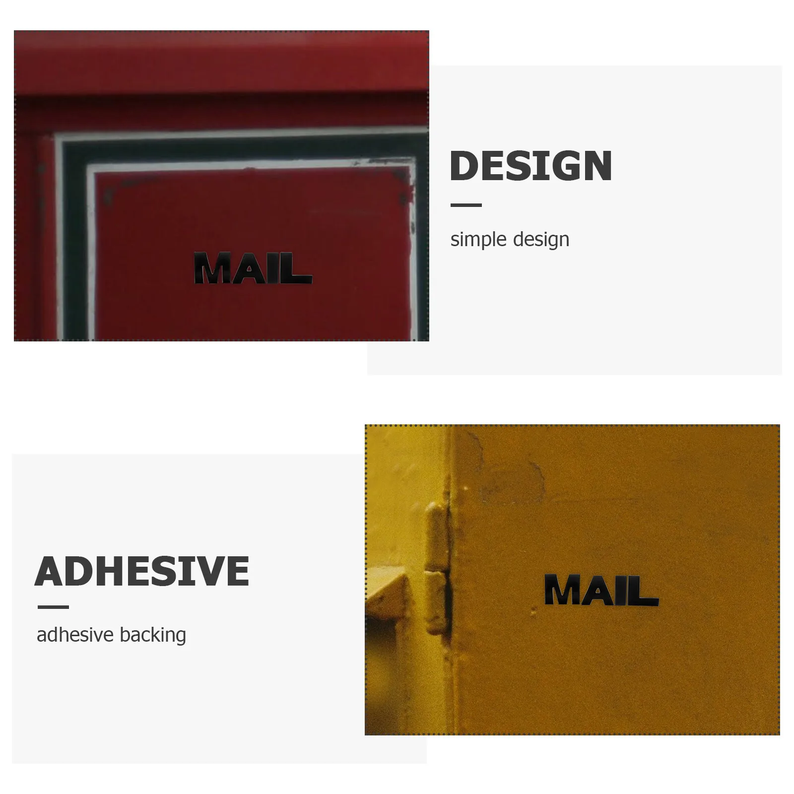 4 Pcs Mailbox Letters Zinc Alloy Self Adhesive Removable Stickers Waterproof Sunproof Lettering DECOR Alphabet Stickers
4 Pcs Mailbox Letters Zinc Alloy Self Adhesive Removable Stickers Waterproof Sunproof Lettering DECOR Alphabet Stickers