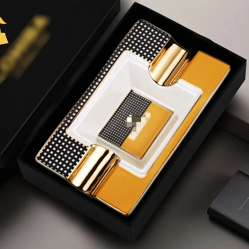 Пепельница для сигар с двойным слотом, прямоугольная керамическая пепельница для сигар, аксессуары для инструментов, пепельница
Пепельница для сигар с двойным слотом, прямоугольная керамическая пепельница для сигар, аксессуары для инструментов, пепельница