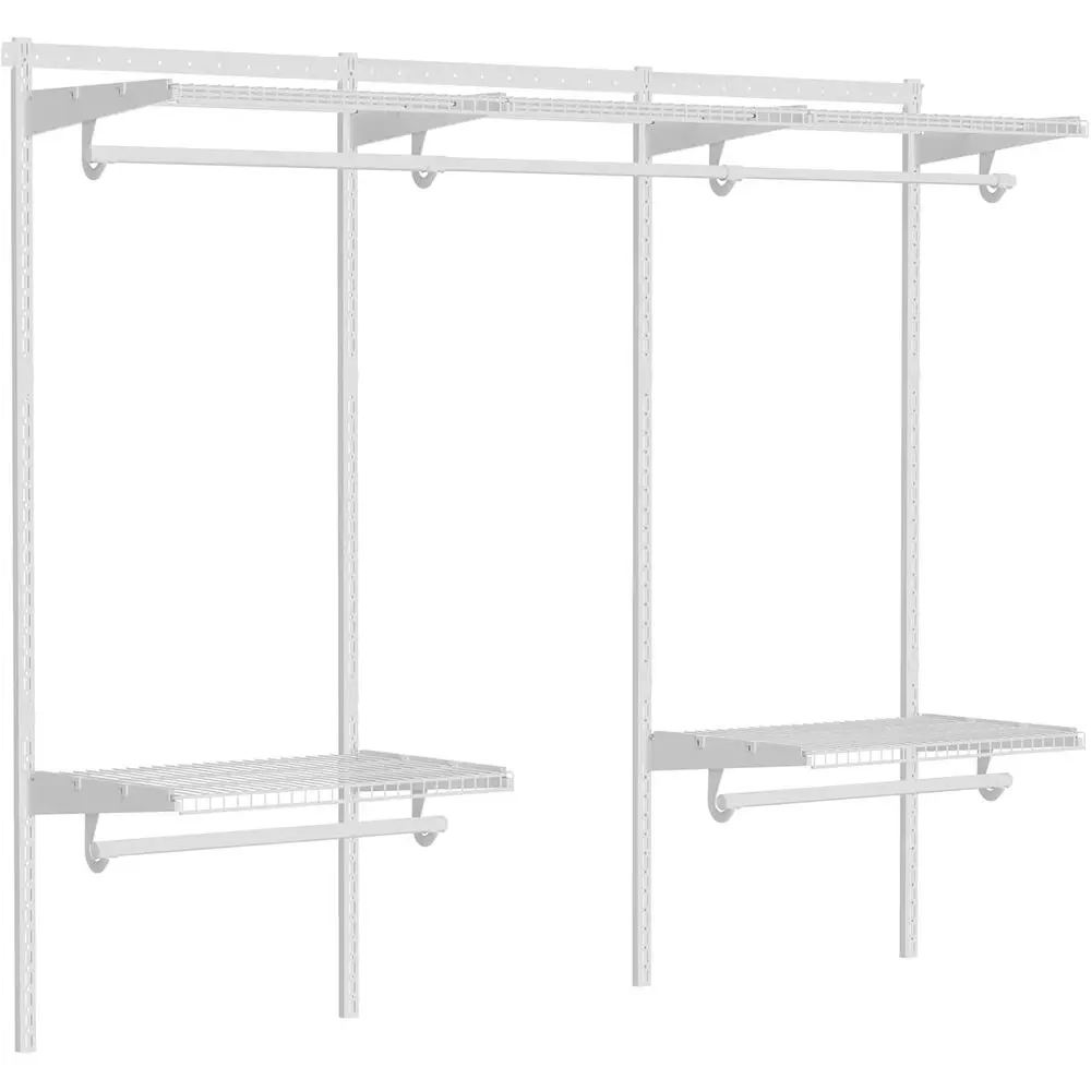 6-10FT Closet Shelving System, Adjustable Metal Wire Shelf, Wall-mounted Closets Kit with Expandable Hanging Rod, DIY Organizati
6-10FT Closet Shelving System, Adjustable Metal Wire Shelf, Wall-mounted Closets Kit with Expandable Hanging Rod, DIY Organizati