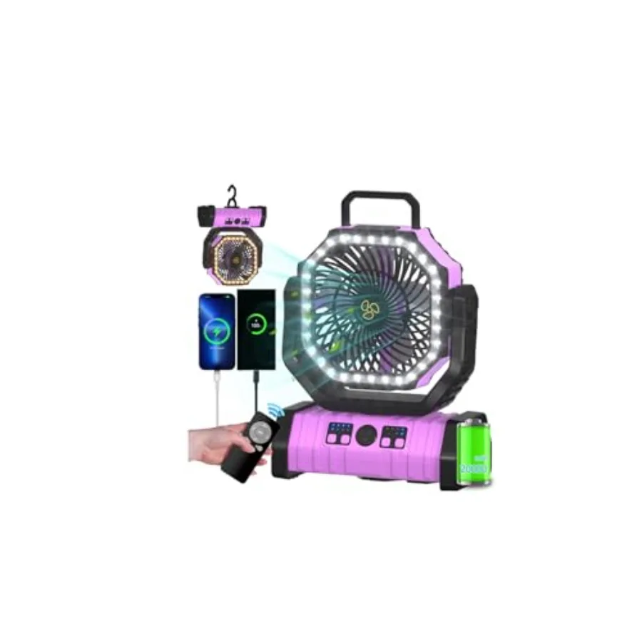 Camping Battery Operated Powered Fan with LED Lantern Light Portable 20000mAh Rechargeable Oscillating Fan with 360° Rotation H
Camping Battery Operated Powered Fan with LED Lantern Light Portable 20000mAh Rechargeable Oscillating Fan with 360° Rotation H