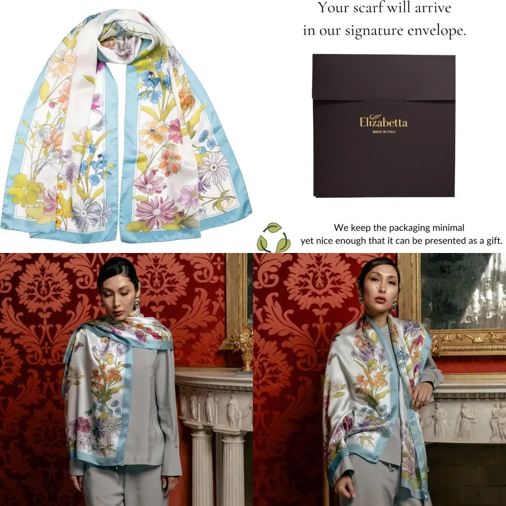100% Silk Italian-Made Fashion Long Scarves for Women - Elegant Style Accessories
100% Silk Italian-Made Fashion Long Scarves for Women - Elegant Style Accessories