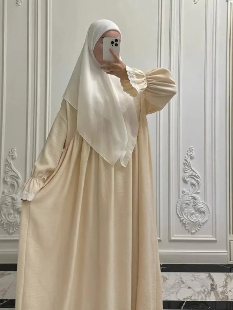 Women Prayer Dress Abaya Lace Flare Sleeve Modest Long Robe Dubai Eid Muslim Jalabiya Ramadan Party Morocco Kaftan Vestidos Arab
Women Prayer Dress Abaya Lace Flare Sleeve Modest Long Robe Dubai Eid Muslim Jalabiya Ramadan Party Morocco Kaftan Vestidos Arab