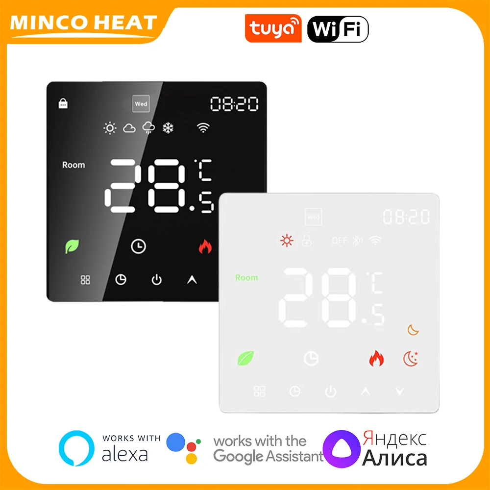Minco Heat Smart WiFi Tuya Thermostat LCD LCD Screen Temperature Controller AC95~240V 16A Work with Floor Heating Thermostat
Minco Heat Smart WiFi Tuya Thermostat LCD LCD Screen Temperature Controller AC95~240V 16A Work with Floor Heating Thermostat
