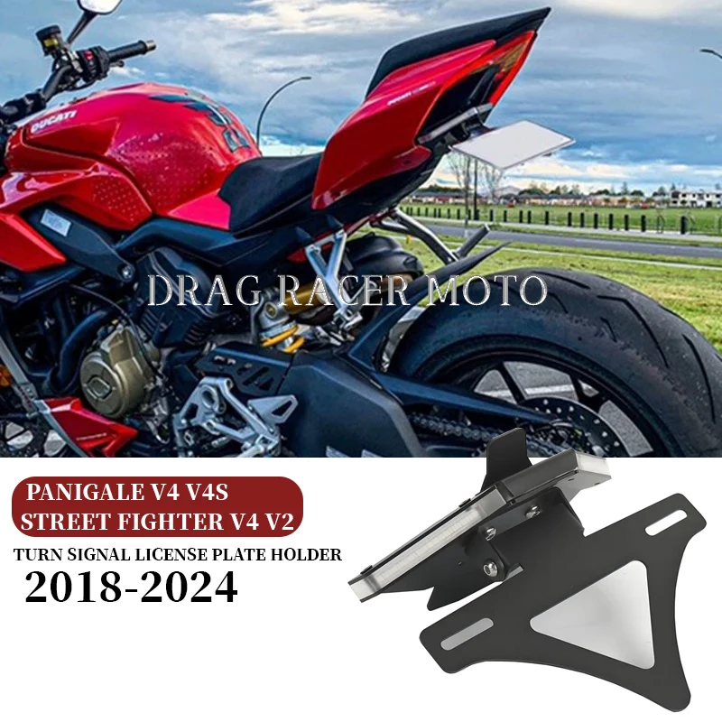 For Panigale V4 V4S Streetfighte V4 V2 2018-2024 New license plate holder turn signal integrated license plate holder short tail
For Panigale V4 V4S Streetfighte V4 V2 2018-2024 New license plate holder turn signal integrated license plate holder short tail