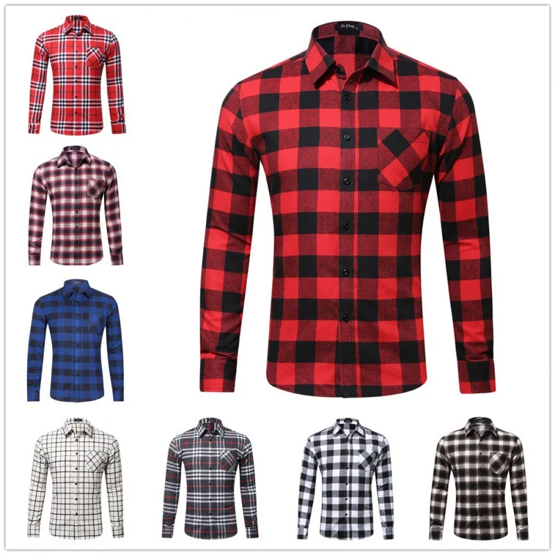 European and American Youth Business Casual Single Pocket Men's Shirts Spring and Autumn Fashion Plaid Versatile Shirts
European and American Youth Business Casual Single Pocket Men's Shirts Spring and Autumn Fashion Plaid Versatile Shirts