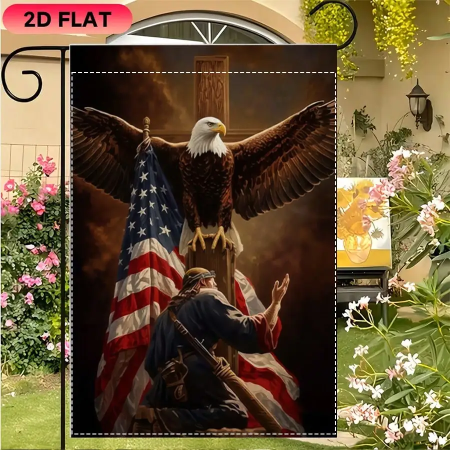 2D Flat Patriotic Garden Flag Bald Eagle American Flag Kneeling Praying Soldier Cross Art Print Decorative Yard Lawn Outdoor Home Decor for Summer Shopping Patriotic Festival Party Daily House
2D Flat Patriotic Garden Flag Bald Eagle American Flag Kneeling Praying Soldier Cross Art Print Decorative Yard Lawn Outdoor Home Decor for Summer Shopping Patriotic Festival Party Daily House