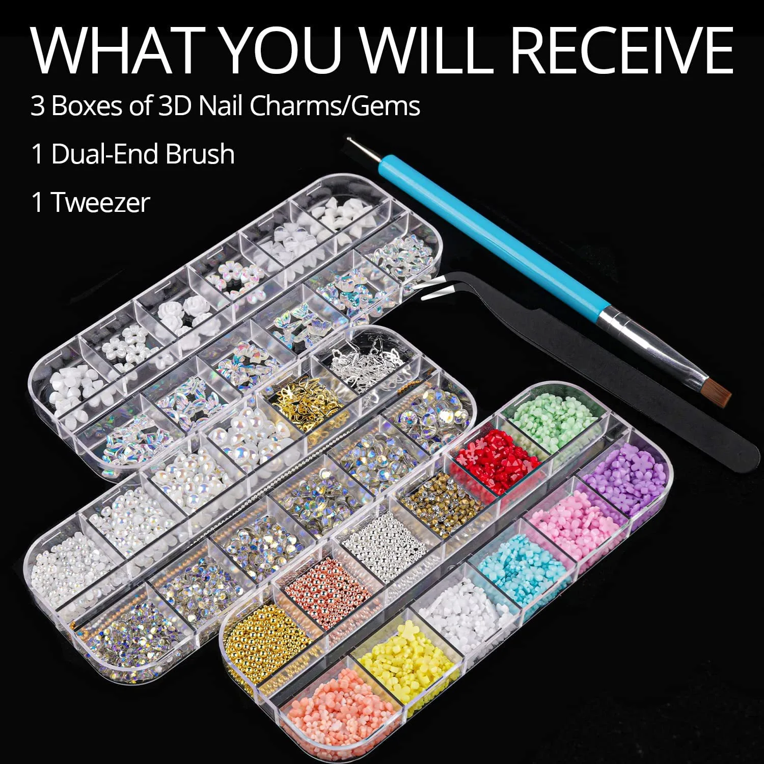 12 Grid Nail Accessories Japanese 3D Butterfly Petals Butterfly Knots Pearl Sizes Mixed Nail Decorations rhinestones
12 Grid Nail Accessories Japanese 3D Butterfly Petals Butterfly Knots Pearl Sizes Mixed Nail Decorations rhinestones