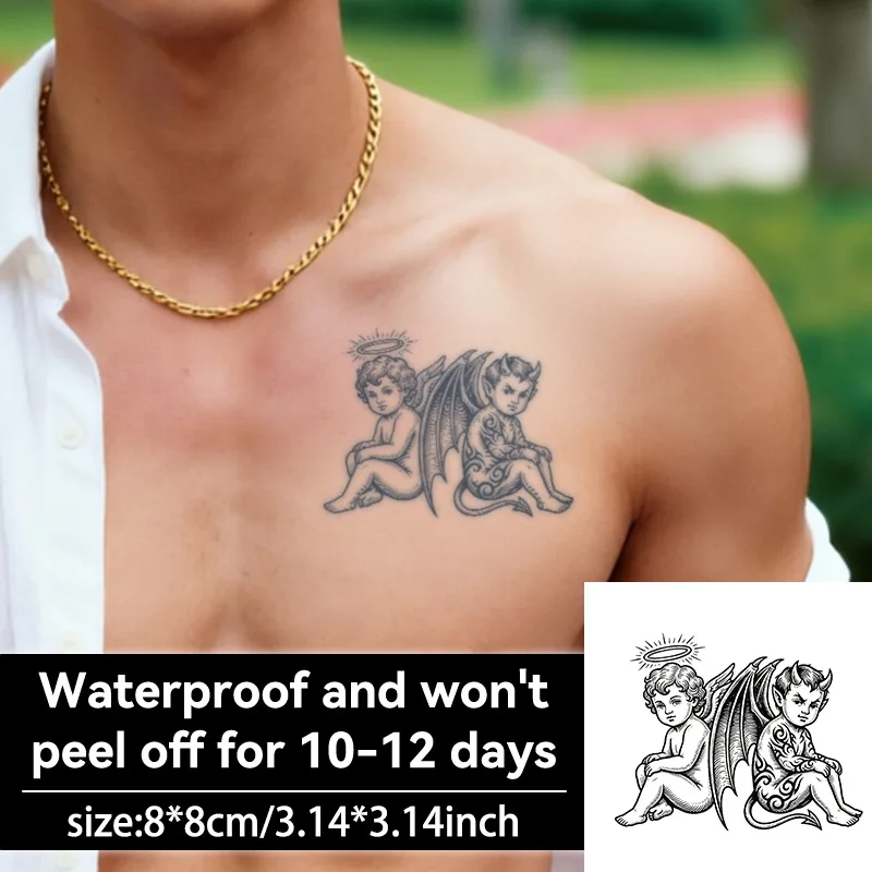 Angel Devil Tattoo Sticker Waterproof Temporary Tattoo Classical Aesthetic Design for Men Women Arm Leg
Angel Devil Tattoo Sticker Waterproof Temporary Tattoo Classical Aesthetic Design for Men Women Arm Leg