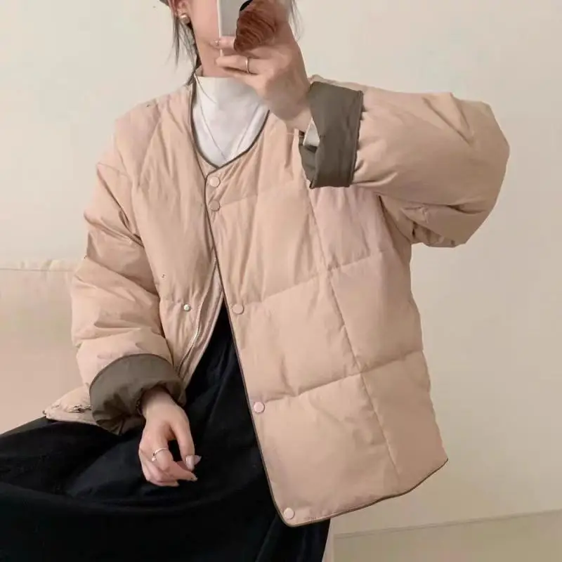 Sli White Du down Jaet Women's Winter New Korean Sle Puff Versatile Small Size Faionable Warm Long Sve Coat
Sli White Du down Jaet Women's Winter New Korean Sle Puff Versatile Small Size Faionable Warm Long Sve Coat
