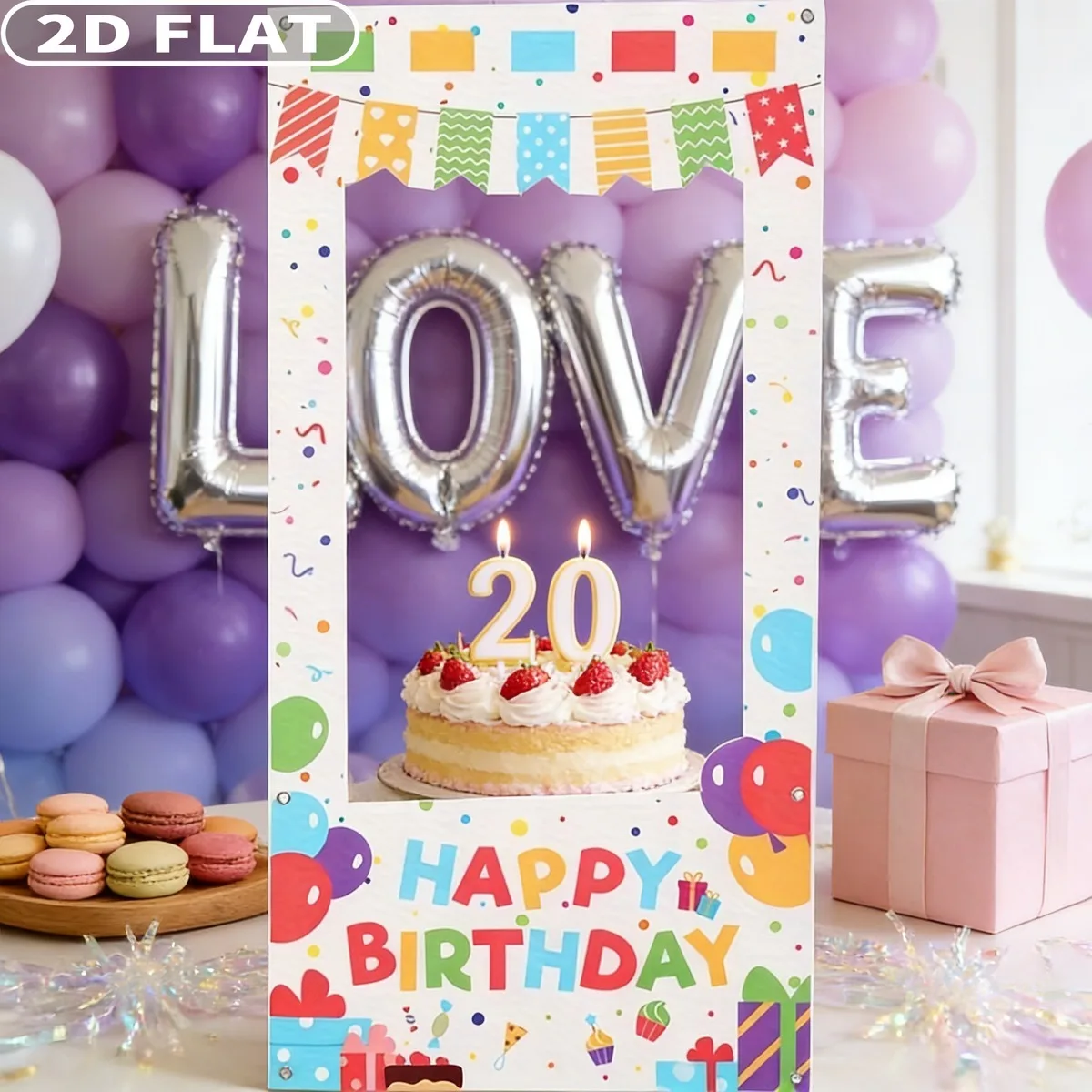 2D FLAT 1pc Birthday Party Backdrop with Happy Birthday Party Banner - Balloons, Confetti & Gift Box Design - 23.62x47.24 Inch
2D FLAT 1pc Birthday Party Backdrop with Happy Birthday Party Banner - Balloons, Confetti & Gift Box Design - 23.62x47.24 Inch