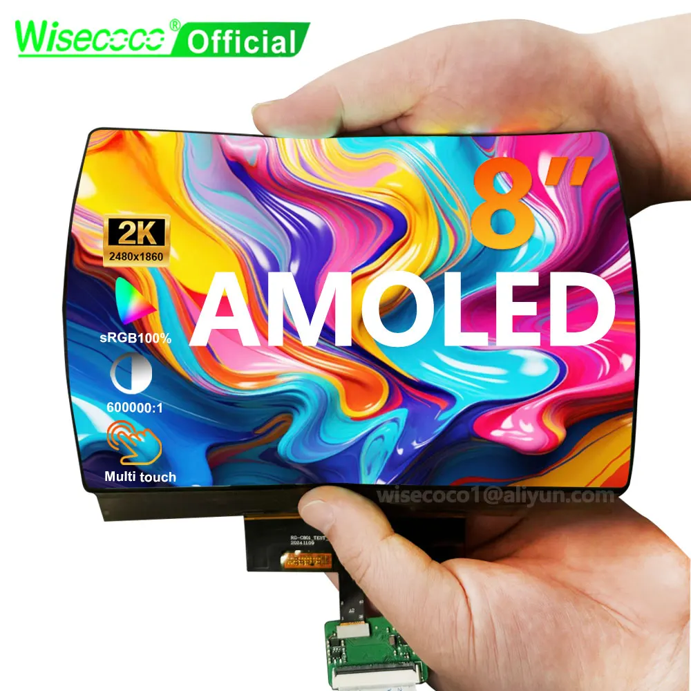 Wisecoco 8 Inch Flexible AMOLED Touchscreen OLED Curved Display 2k 2480×1860 600nits 100% DCI-P3 for Raspberry Pi DIY Projects
Wisecoco 8 Inch Flexible AMOLED Touchscreen OLED Curved Display 2k 2480×1860 600nits 100% DCI-P3 for Raspberry Pi DIY Projects