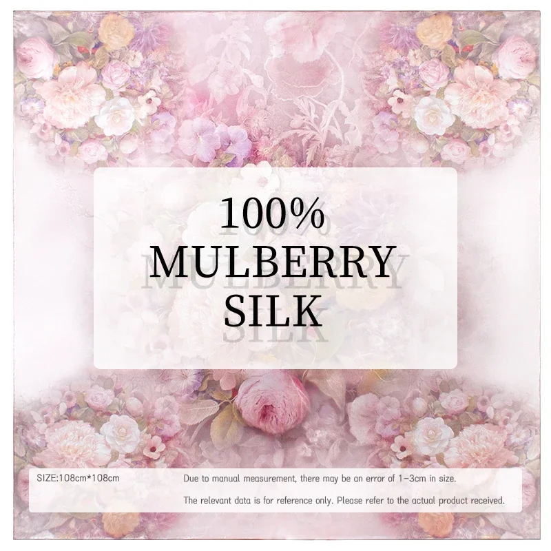 Luxury 100% Mulberry Silk Square Scarf Pink Floral Rose Design Versatile Women's Neck Scarf Headband Bandana Fashion Accessory
Luxury 100% Mulberry Silk Square Scarf Pink Floral Rose Design Versatile Women's Neck Scarf Headband Bandana Fashion Accessory