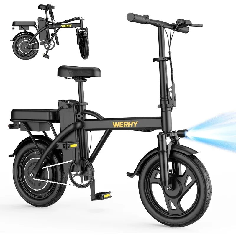 WERHY Electric Bike for Adults, 500W Motor, 22 MPH Max Speed Folding Ebike, 14" Electric Bicycles, Max 30/40/50 Miles Range
WERHY Electric Bike for Adults, 500W Motor, 22 MPH Max Speed Folding Ebike, 14" Electric Bicycles, Max 30/40/50 Miles Range