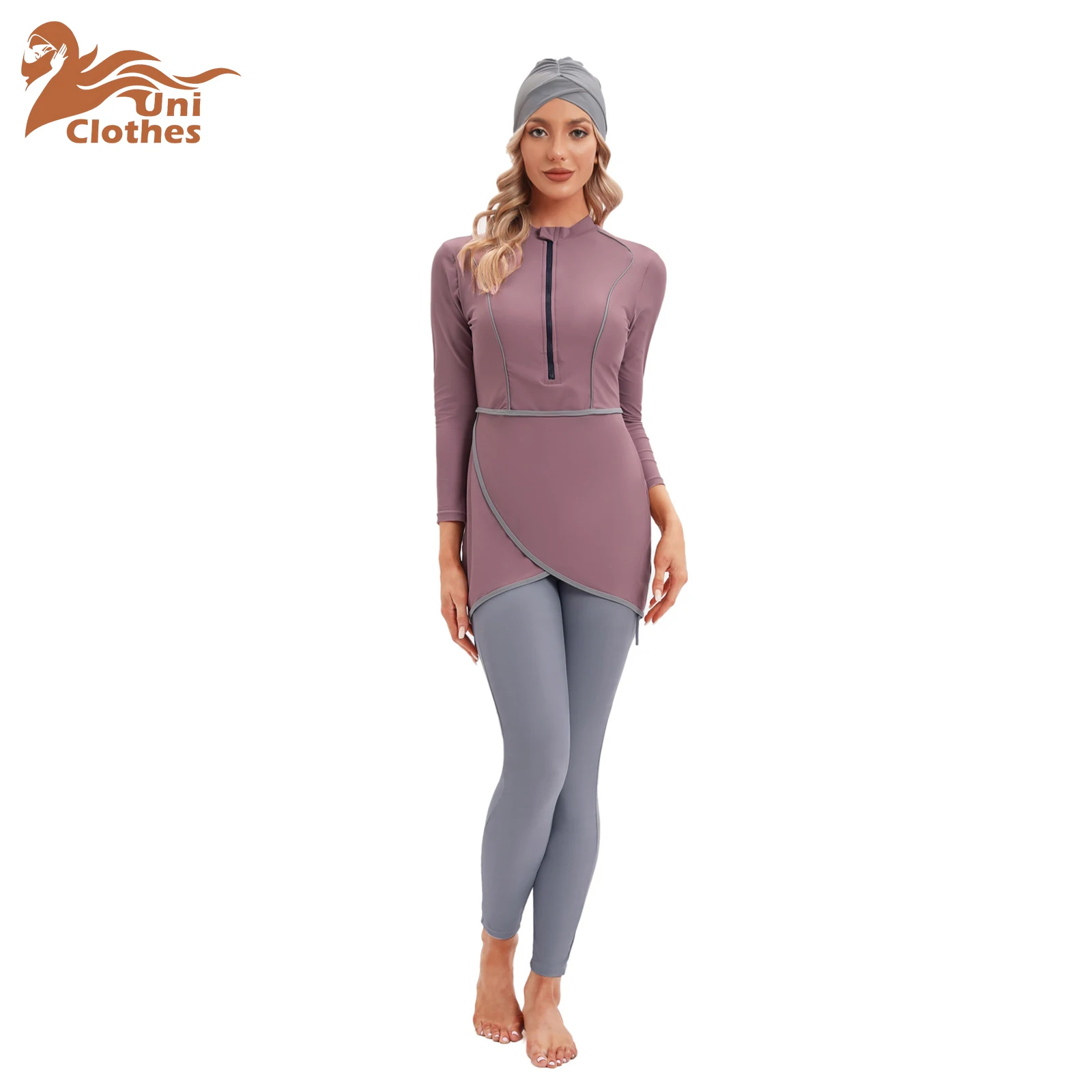 New Muslim Women Swimwear Modest Patchwork Hijab Long Sleeves Sport Swimsuit 3pcs Islamic Burkinis Wear Bathing Suit
New Muslim Women Swimwear Modest Patchwork Hijab Long Sleeves Sport Swimsuit 3pcs Islamic Burkinis Wear Bathing Suit