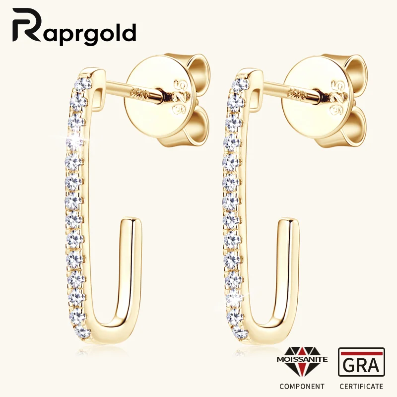 RAPRGOLD GRA Certified Moissanite Hook Stud Earring for Women 925 Sterling Silver Piercing Earrings Fine Jewelry Gift Pendientes
RAPRGOLD GRA Certified Moissanite Hook Stud Earring for Women 925 Sterling Silver Piercing Earrings Fine Jewelry Gift Pendientes