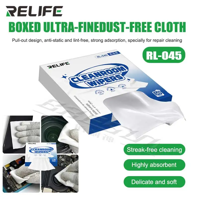 RELIFE RL-045 Mobile Phone Screen Motherboard Cleaning Cotton Anti-static Cleanroom Wipers Screens Lenses Dust Removal Tools
RELIFE RL-045 Mobile Phone Screen Motherboard Cleaning Cotton Anti-static Cleanroom Wipers Screens Lenses Dust Removal Tools